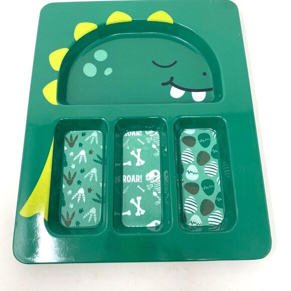 Target Green Dinosaur Divided Food Tray 4 Compartments BPA Free As Is - Picture 1 of 4